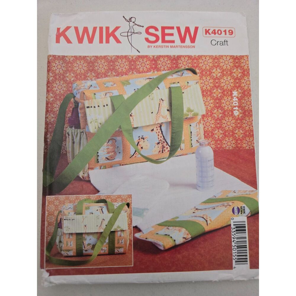 Kwik Sew Pattern K4019 Diaper Bag W/ Attached Changing Mat
